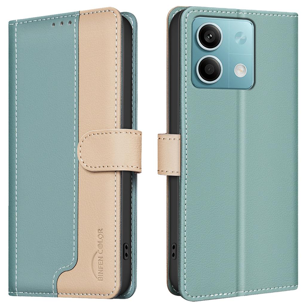 For Xiaomi Redmi Note 13 5G Leather Case Splicing Color Wallet Cover