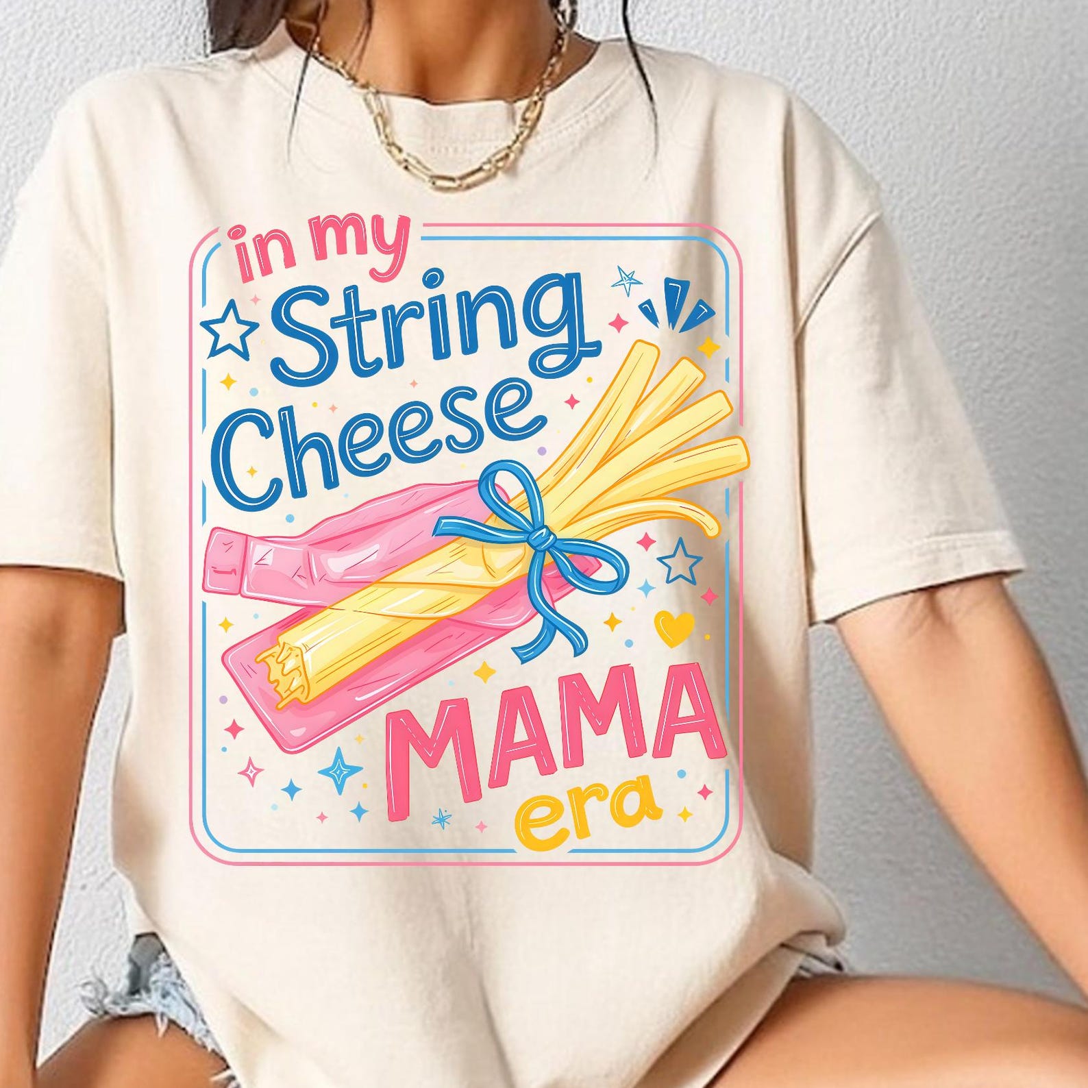 Funny Overstimulated Mom Shirt, String Cheese Mama Era Design, Funny Mom Life Shirt Design, String Cheese Mama Tee, String Cheese Mam M