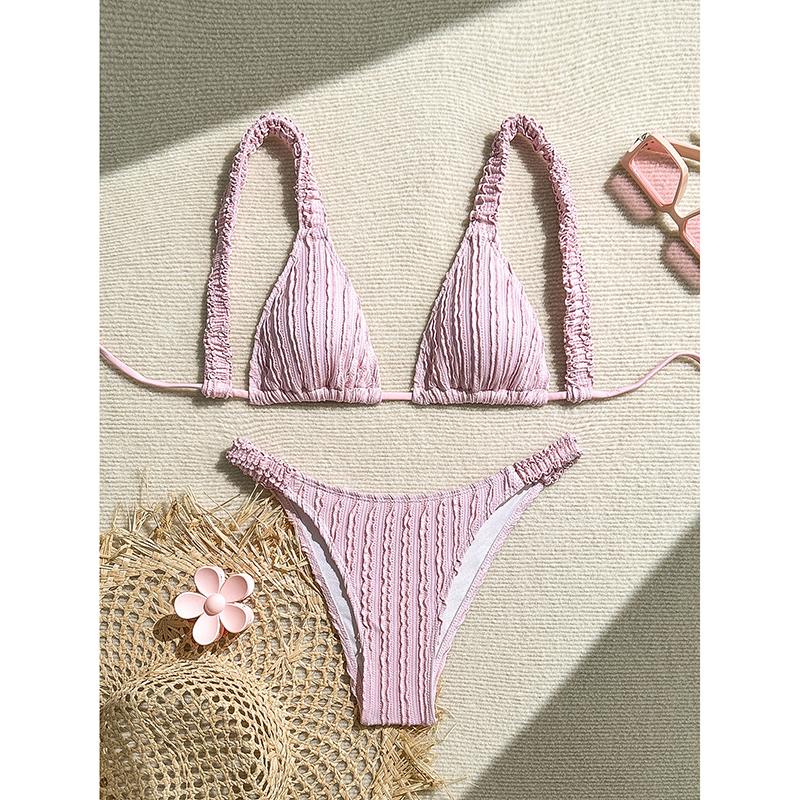 

Летние Сексуальные Бикини Женский Купальник Женский Купальник Для Плавания Купальные Костюмы Набор Бикини Пляжная Одежда L розовый