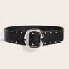 Retro Fashion Rivet Belt With Alloy Buckle Casual Outfits Everyday Accessory