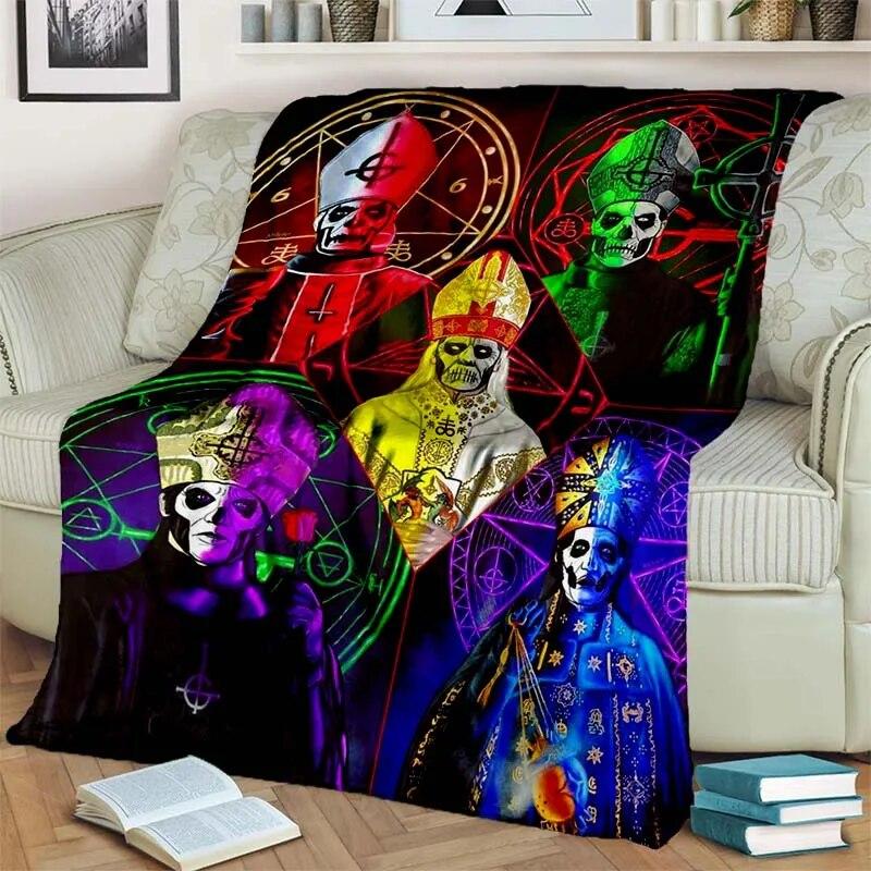 3D Ghost Band Cartoon Flannel Blanket Fashion Warm Lightweight Living Room Bedroom Sofa Bed For Picnic Blanket