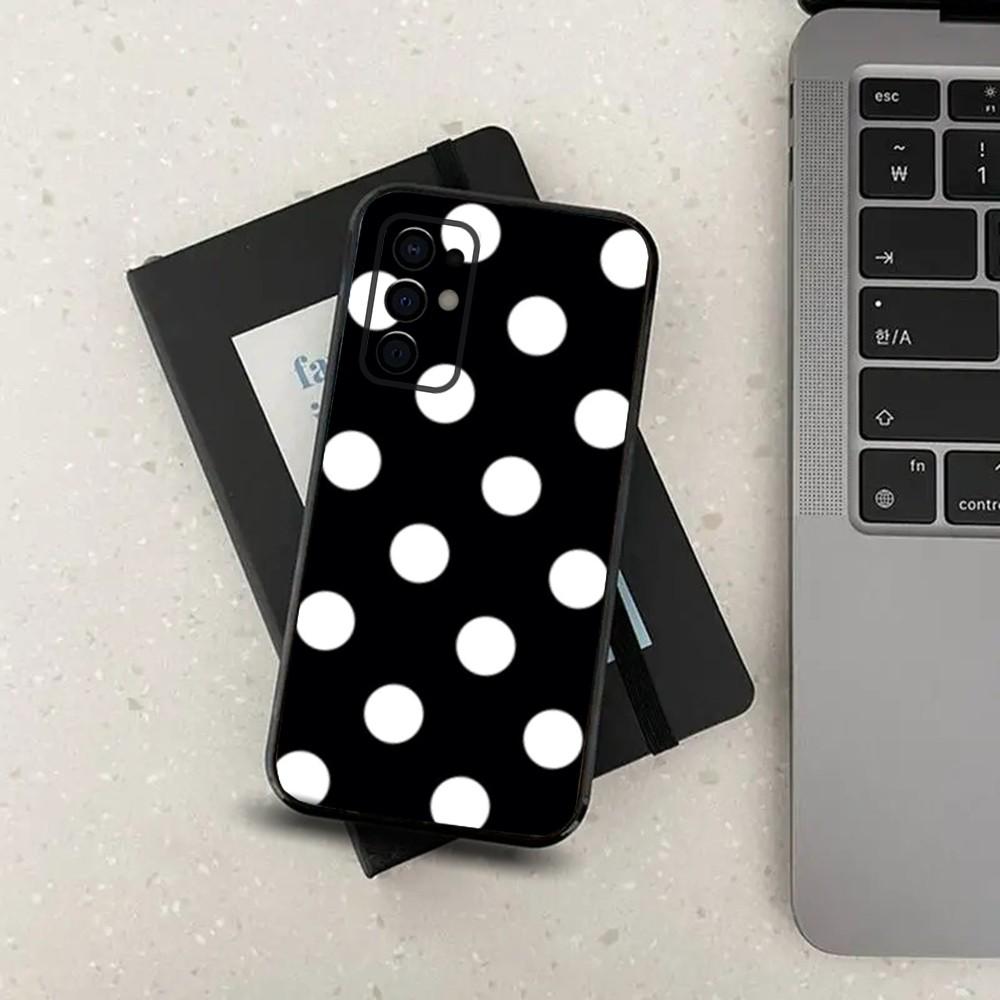 

Black And White Polka Dot Phone Case For Samsung Galaxy A13,A21s,A22,A31,A32,A52,A53,A71,A80,A91 Soft Black Cover Samsung a21s