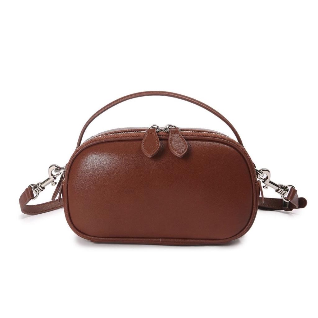 Leather bag women's 2025 spring and summer new camera bag fashion versatile messenger bag portable casual women's shoulder bag