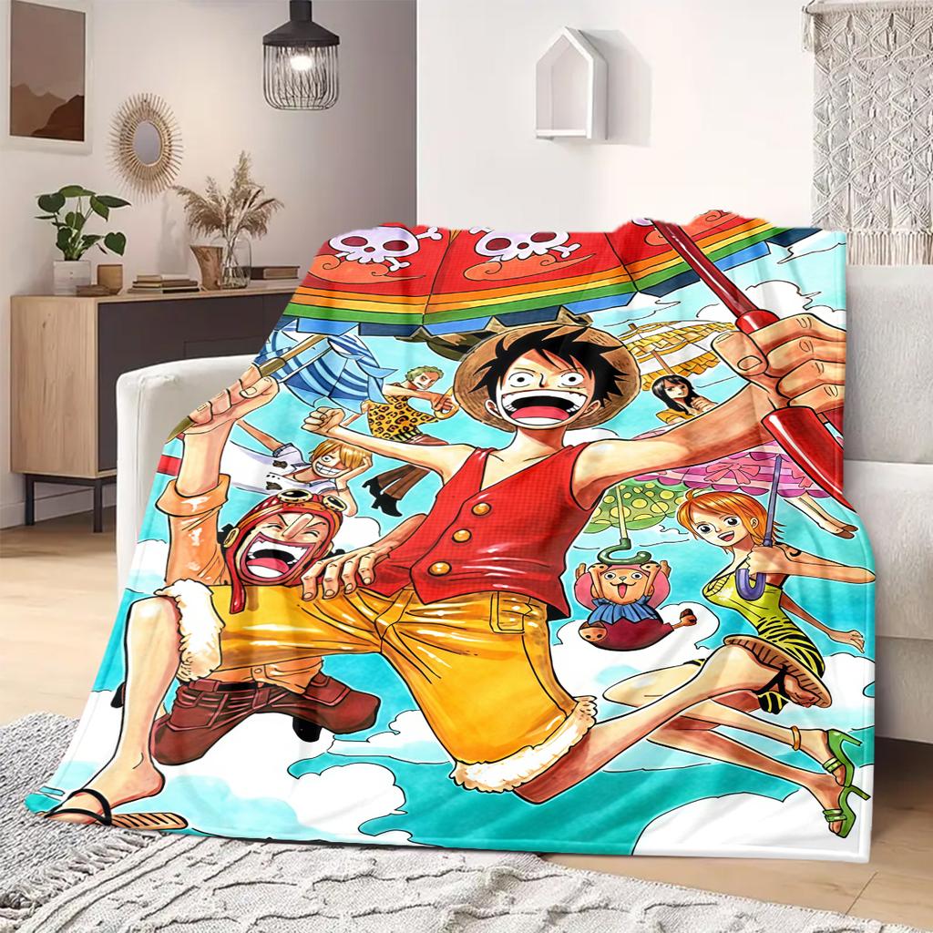 Luffy D Print Blanket Warm Comfortable Flannel Blanket Suitable for Bedrooms,Sofas, Beds,Chairs,Travel -QIAO41