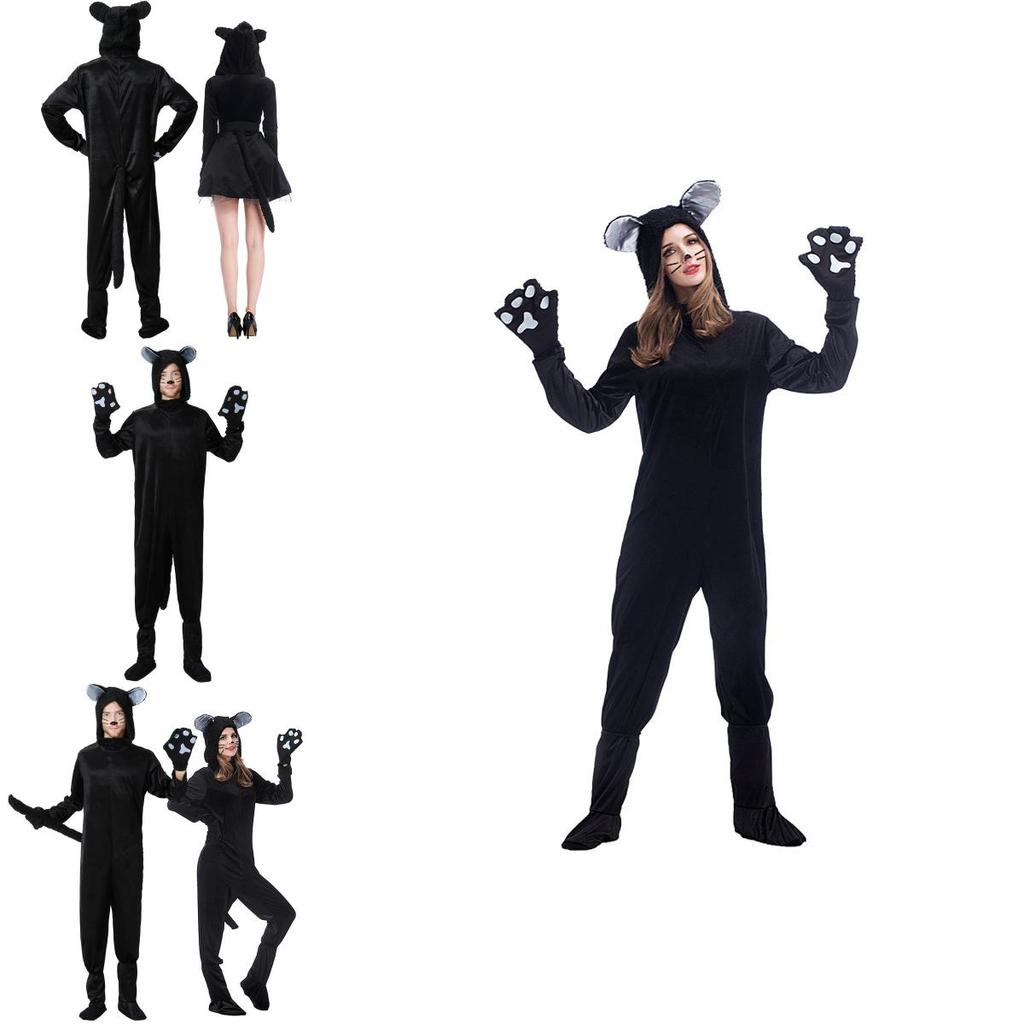 Game Themed Black Cat Costume For Adults With Polyester Fabric For Halloween Party Dress Up