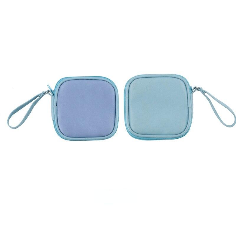 

Мини-сумка для хранения, женский органайзер для путешествий из искусственной кожи, портативная сумка для хранения косметической помады, милый органайзер для девочек, принадлежности синий
