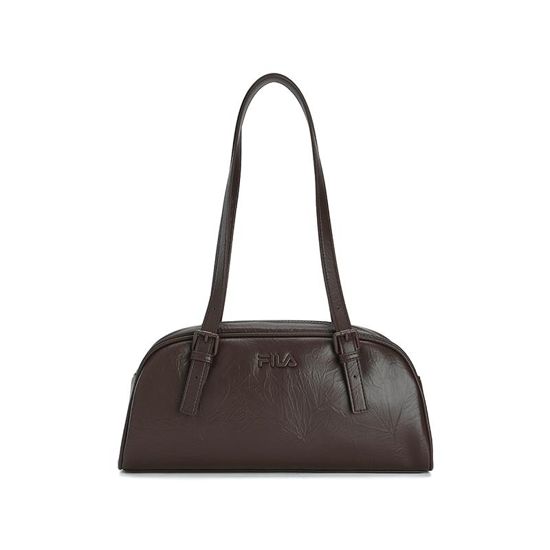 FILA Original Fashion Retro Personality Trend Classic Simple Casual Versatile PU Handheld Shoulder Bag Women bags Dark-Brown F13W549163FBN Dark Earth Umber