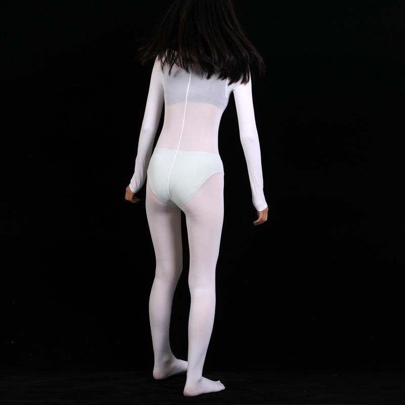Unisex Velvet Bodysuit: Sexy Thick Pantyhose with JJ Pouch for Crossdresser Transformation