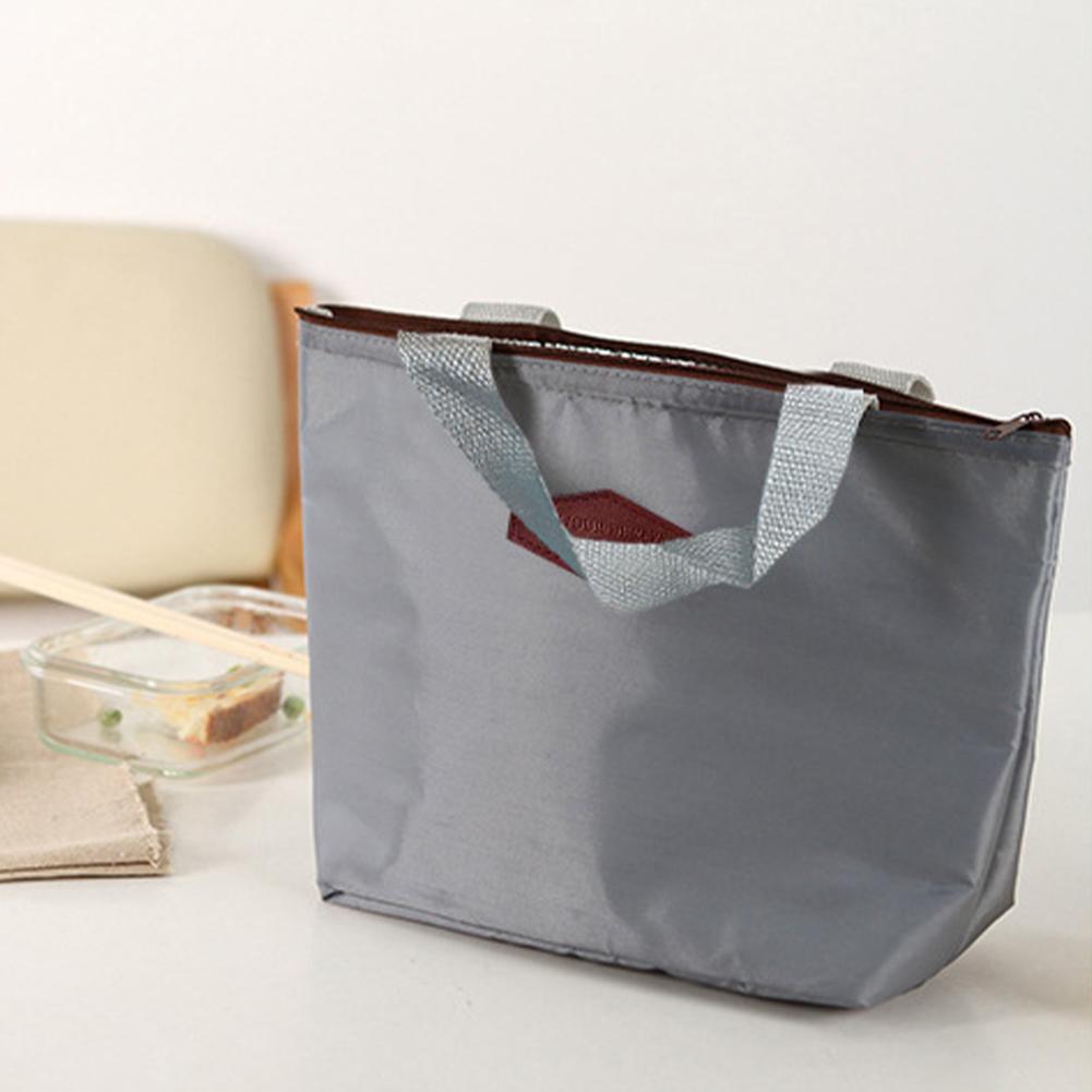 Lunch Box Camping Picnic Lunch Bag Solid Color Portable Insulated Refrigerated Cold Food Cooler Thermal Bag Handbag Hot