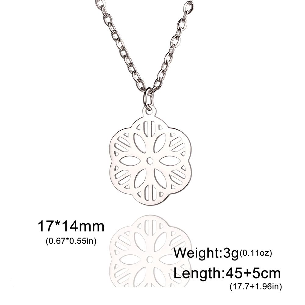 LIKGREAT Flower of Life Round Pendant Necklaces Stainless Steel Fashion Hollow Mandala Chakra Choker Jewelry Gifts for Women Men
