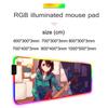 anime guitar girl Mouse Pad RGB Gaming Mousepad Big LED Pad PC Desk Mat Luminous Mouse Pad Large Keyboard Mats Table Rug With