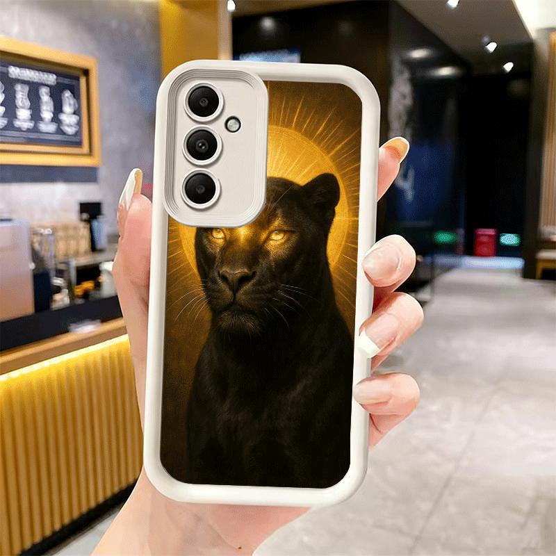 Phone Case for Samsung Galaxy A17 A16 A15 A14 A13 Black Panther Cool Animal A56 A36 A26 A55 A35 A25 A54 A34 A24 A53 A33 A23 A07