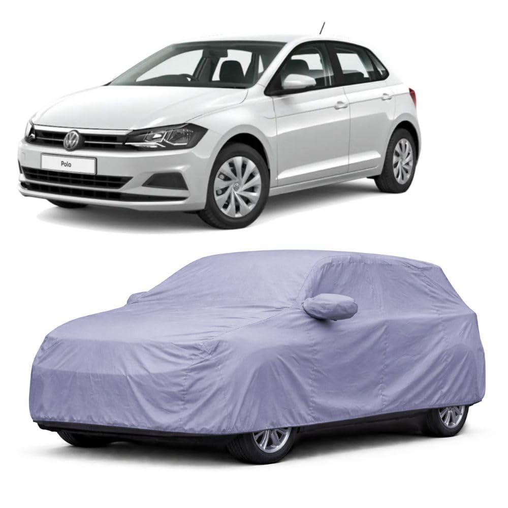 Car Cover Compatible with Volkswagen Polo | Dust Proof, UV Protection, Scratch Proof Fabric | Adjustable Strap Buckle (Grey)