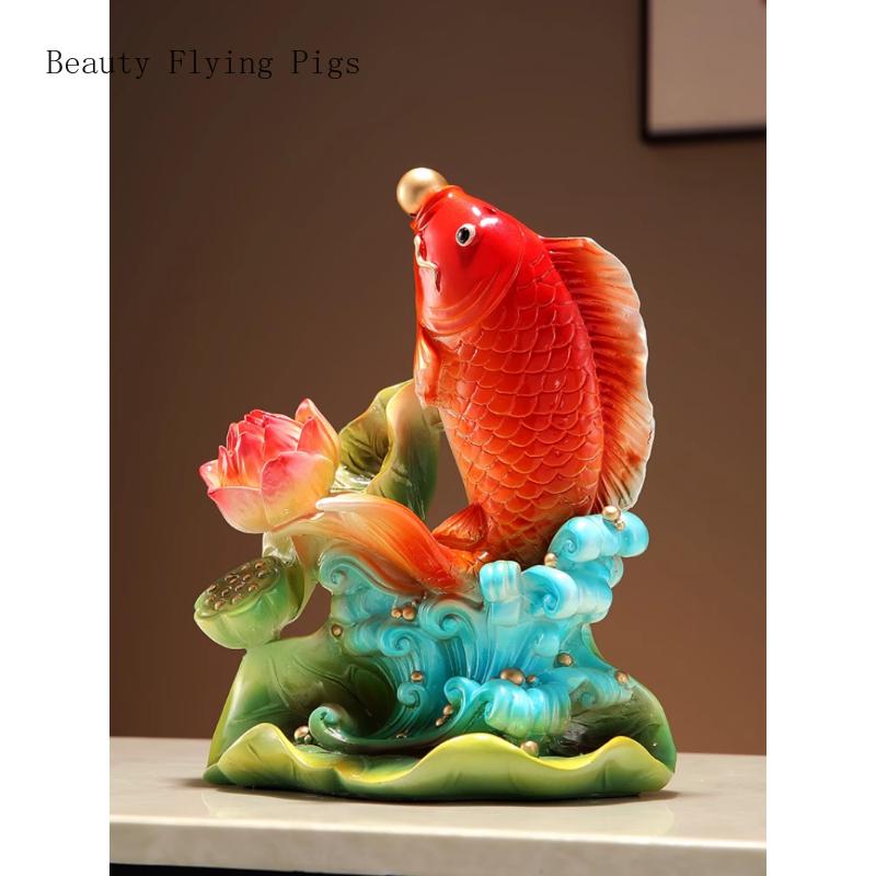 1 STÜCK Handgefertigtes chinesisches Koi Feng Shui Ornament High-End Büro Zuhause Wohnzimmer Eingang Weinschrank Dekoration