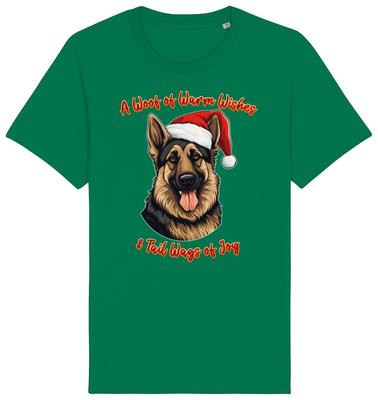 T-shirt de Noël Berger Allemand pour enfants Chien Père Noël Vœux Ouaf Chiens Alsacien Cadeau