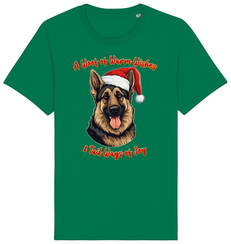 

Mens German Shepherd Christmas T-Shirt Santa Dog Woof Wishes Dogs Pet Alsatian M