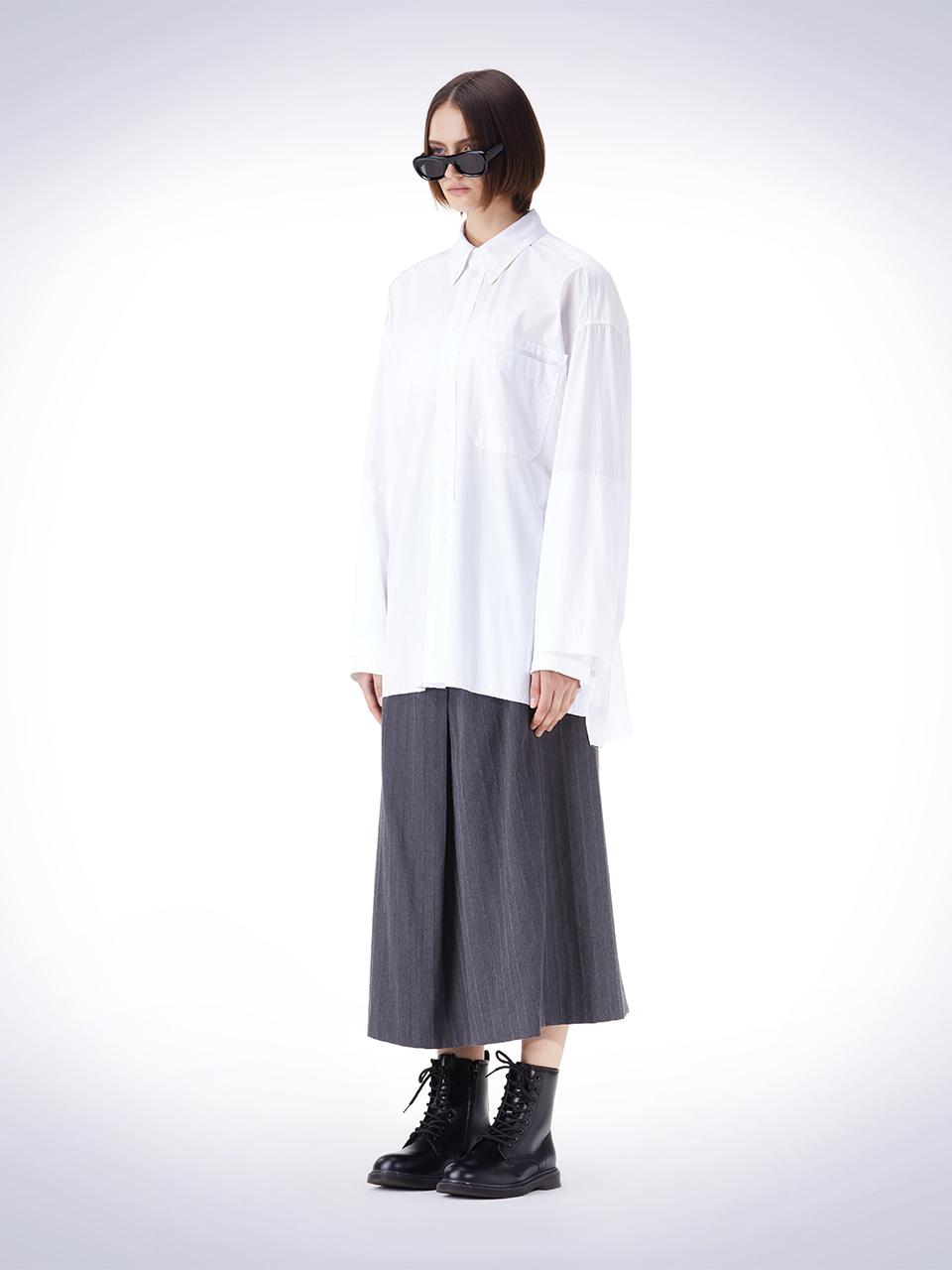House 072C Double Layered Sleeve Shirt White 01 (M)