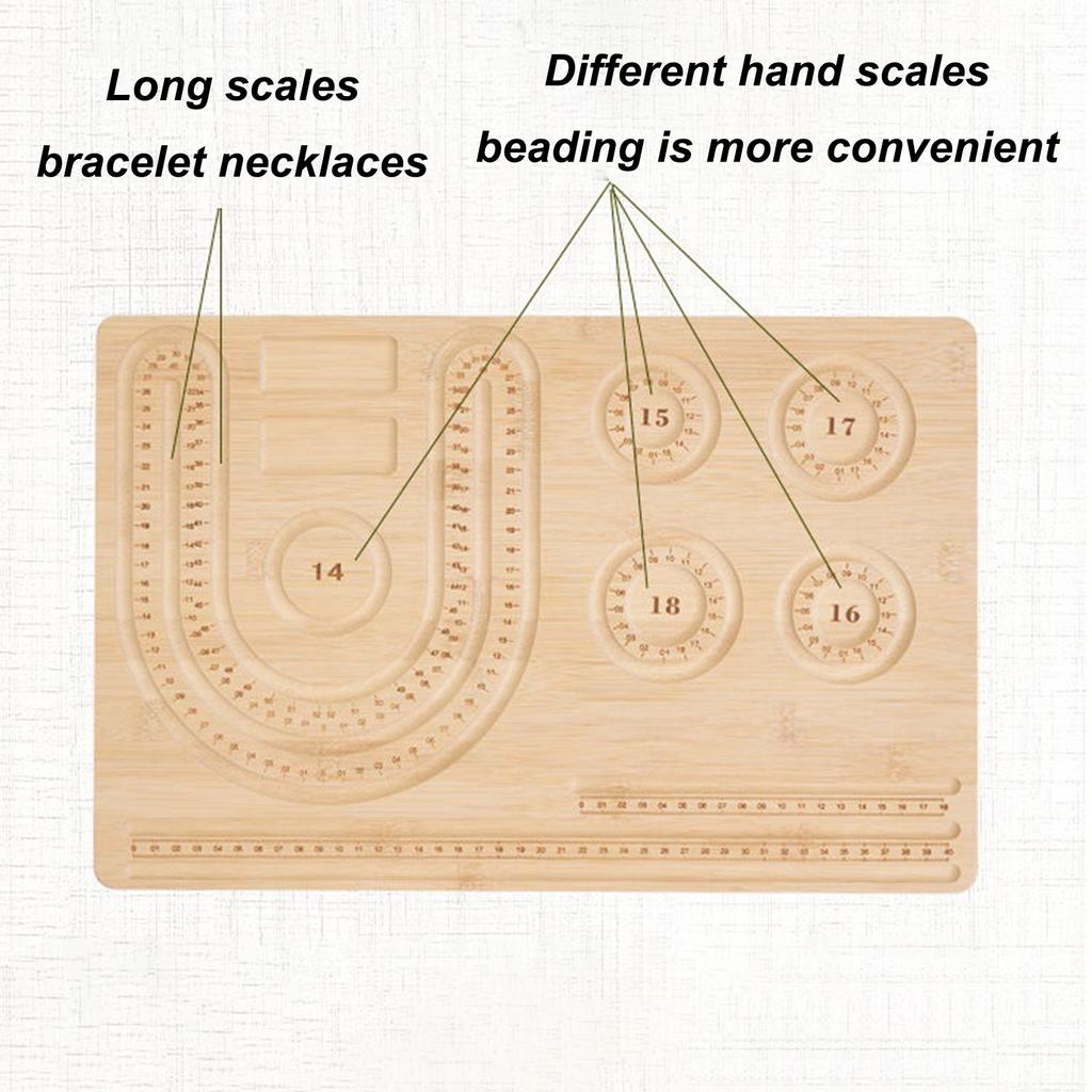 Wooden Bead Board with Ruler for DIY Bracelet Jewelry Making