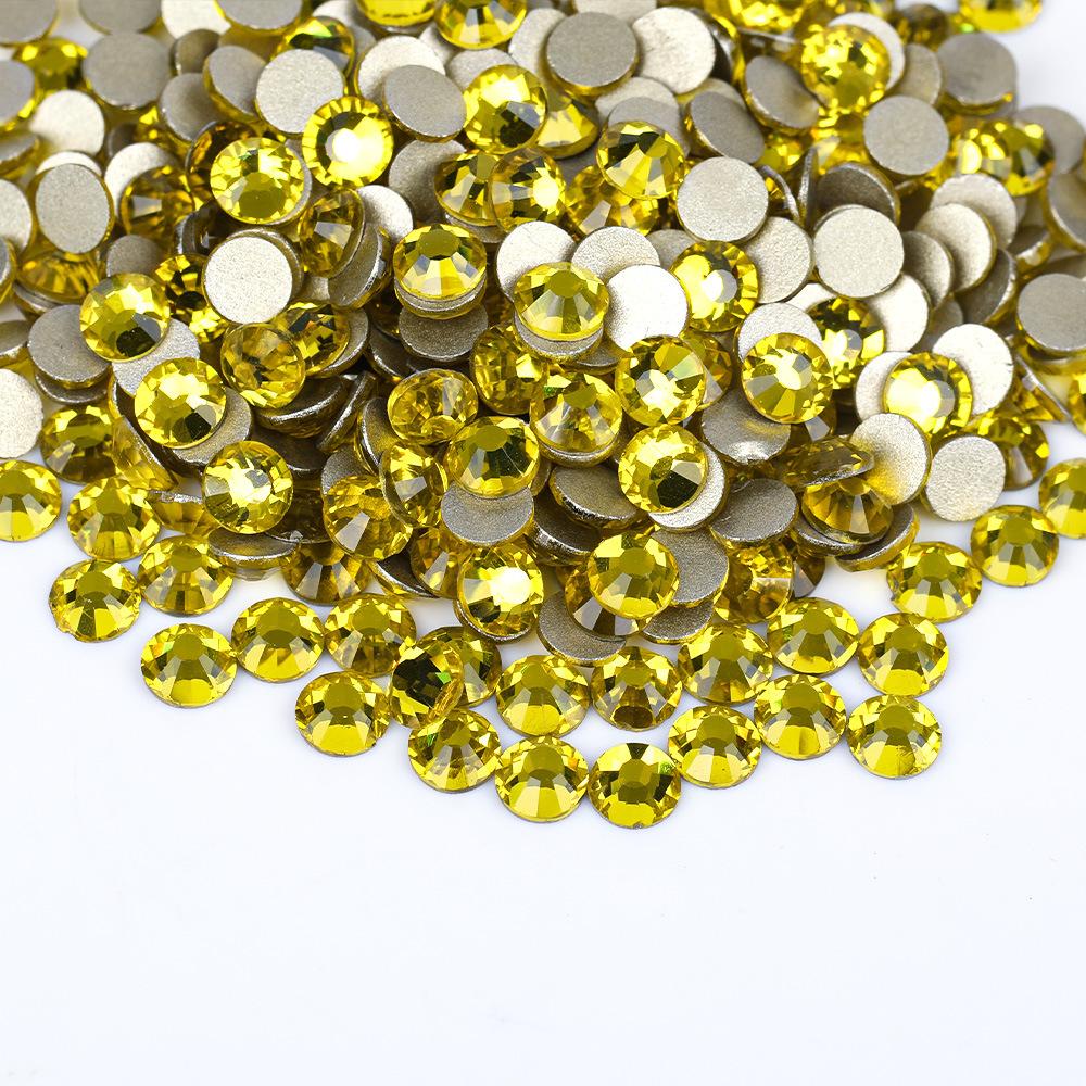 Weichen, Gold Bottom Glass Flat Bottom Diamond Nail Drill, Decorative Mobile Phone Case Diy Nail Accessories Rhinestone Jewelry