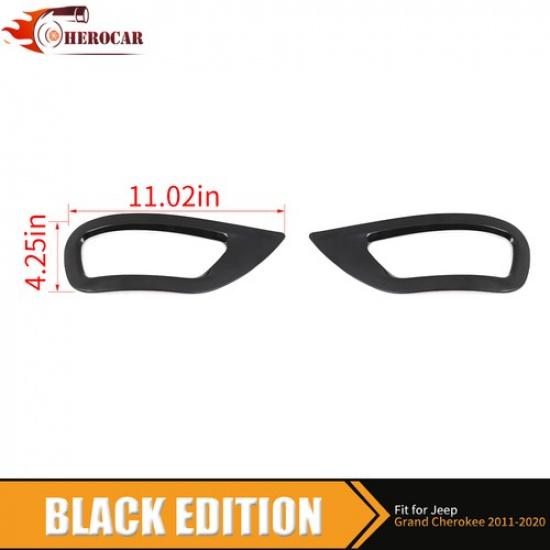 2X Gloss Black Rear Fog Light Lamp Covers For Jeep Grand Cherokee 2011+ Exterior