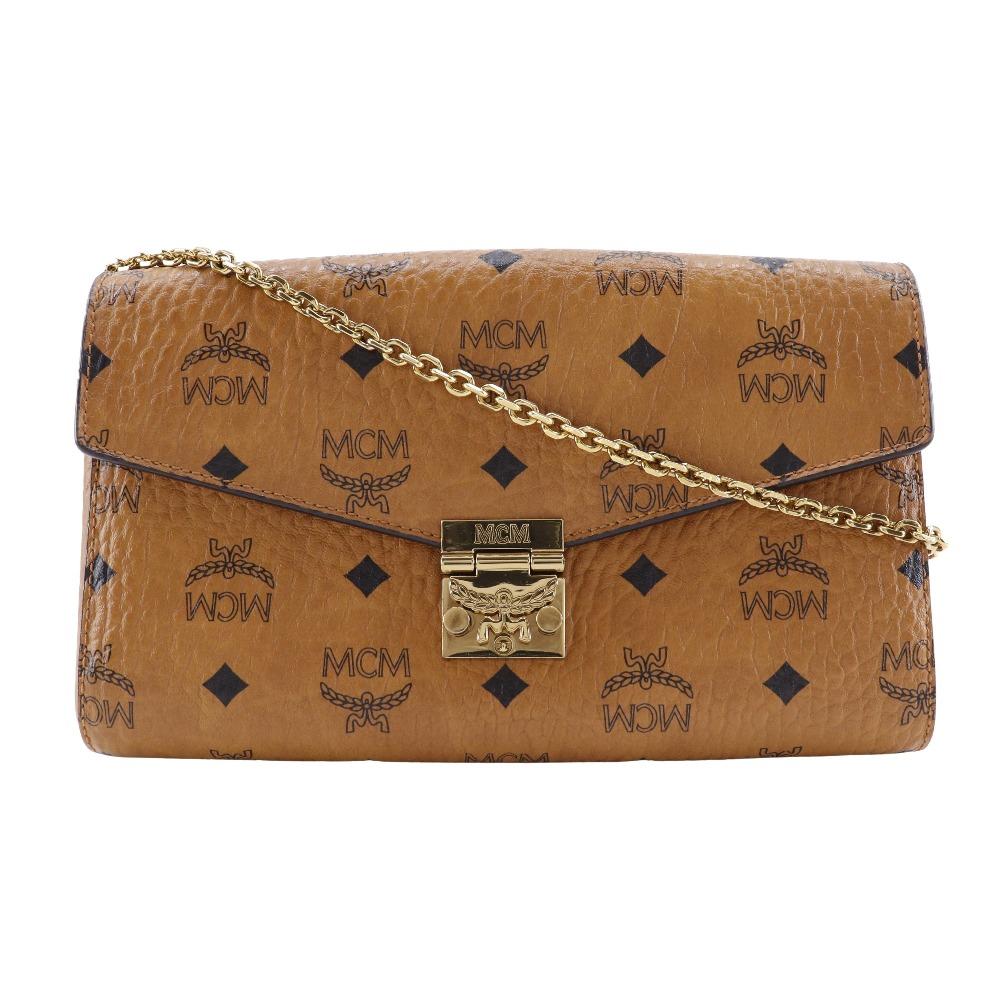 MCM Tracy Medium Shoulder Bag MYZ 28AME05 CO001 Vicetos 2-way Clutch Brown PVC/leather Women Used