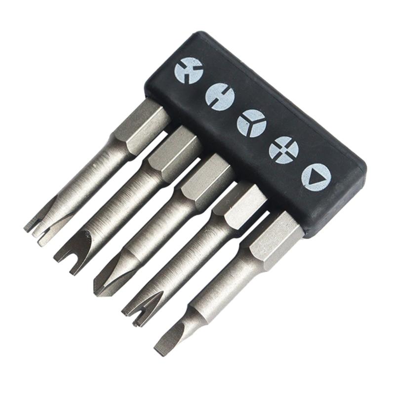 5Pieces Special-shaped Screwdriver Set 50mm U-shaped Y-Type Triangle Inner Cross Three-points Screwdriver Bit Tool