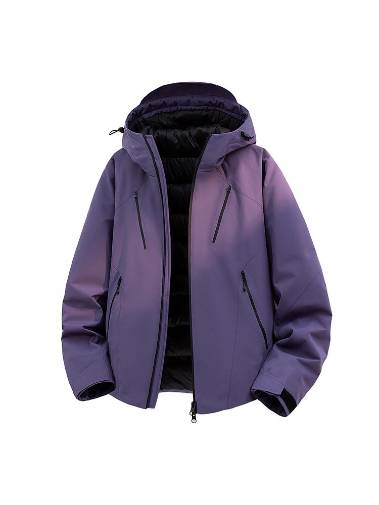 Men's Windproof Waterproof Down Jacket: Teen Casual Hooded Solid Color Outerwear for Autumn and Winter