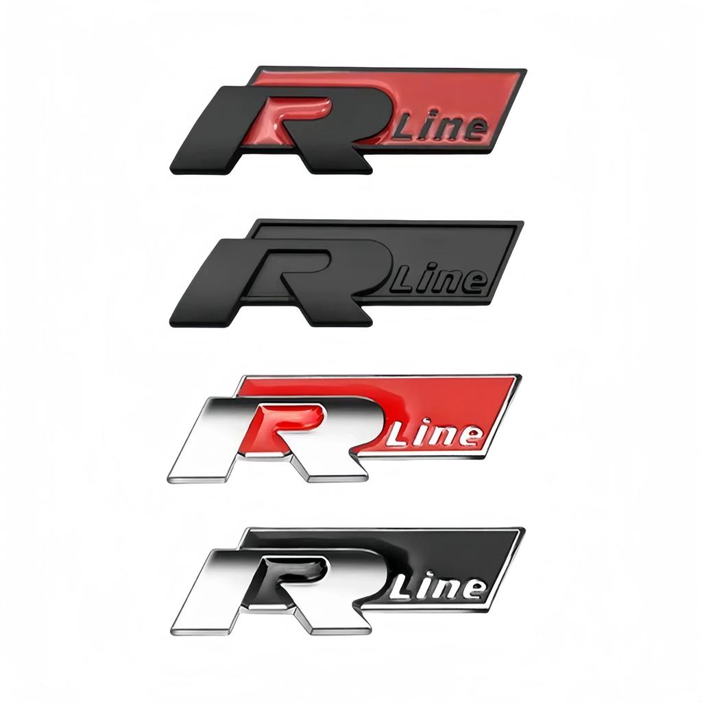 For VW 2025 Hot 1Pcs Metal Car Side Body Trunk Rline R Emblem Sticker For Volkswagen VW Golf 4 5 6 7 Bora MK7 Beetle Touran Tigu