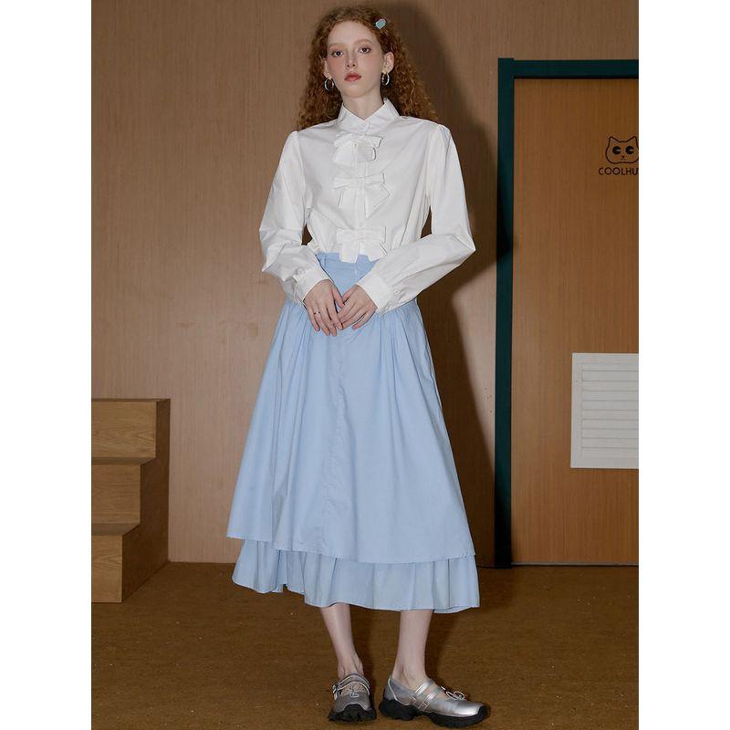 Coolhut2026 Spring Fresh Double-Layered Skirt Women's Skirt with a High-Waisted Design