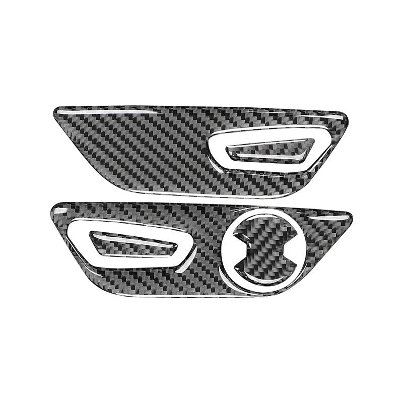 VHOH8 For Ford Mustang GT 2015-2021 Car Accessories Carbon Fiber Interior Car Seat Adjust Button Panel Frame Trim Cover Sticker Decor
