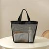 PVC Mesh Beach Bag Zipper Swimming Tote Bag Storage Bag Hollow Out Handbag  School