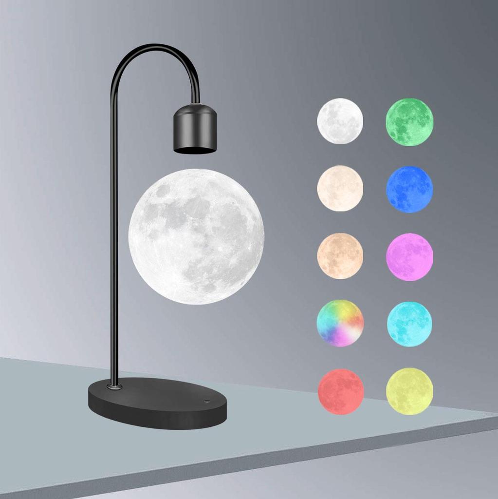 3D Printed Moon Lamp with Magnetic Levitation - Night Light & Eye Protection
