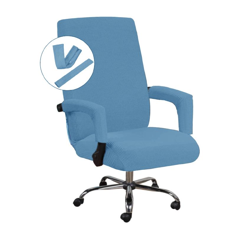 

Толстые офисные сиденья, защита для стульев, прочные жаккардовые офисные эластичные чехлы на стулья из спандекса, противогрязные чехлы на стулья для компьютерных сидений, съемные чехлы L Size джинсовый синий