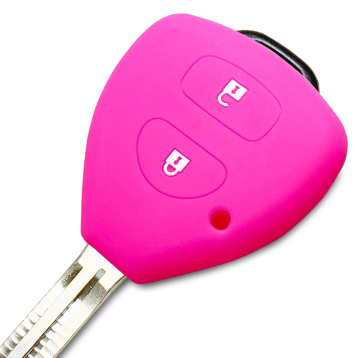 

IKT Silicone Cover for Toyota Cars Keyless Keyless Key 2 Buttons Pink / 200 розовый