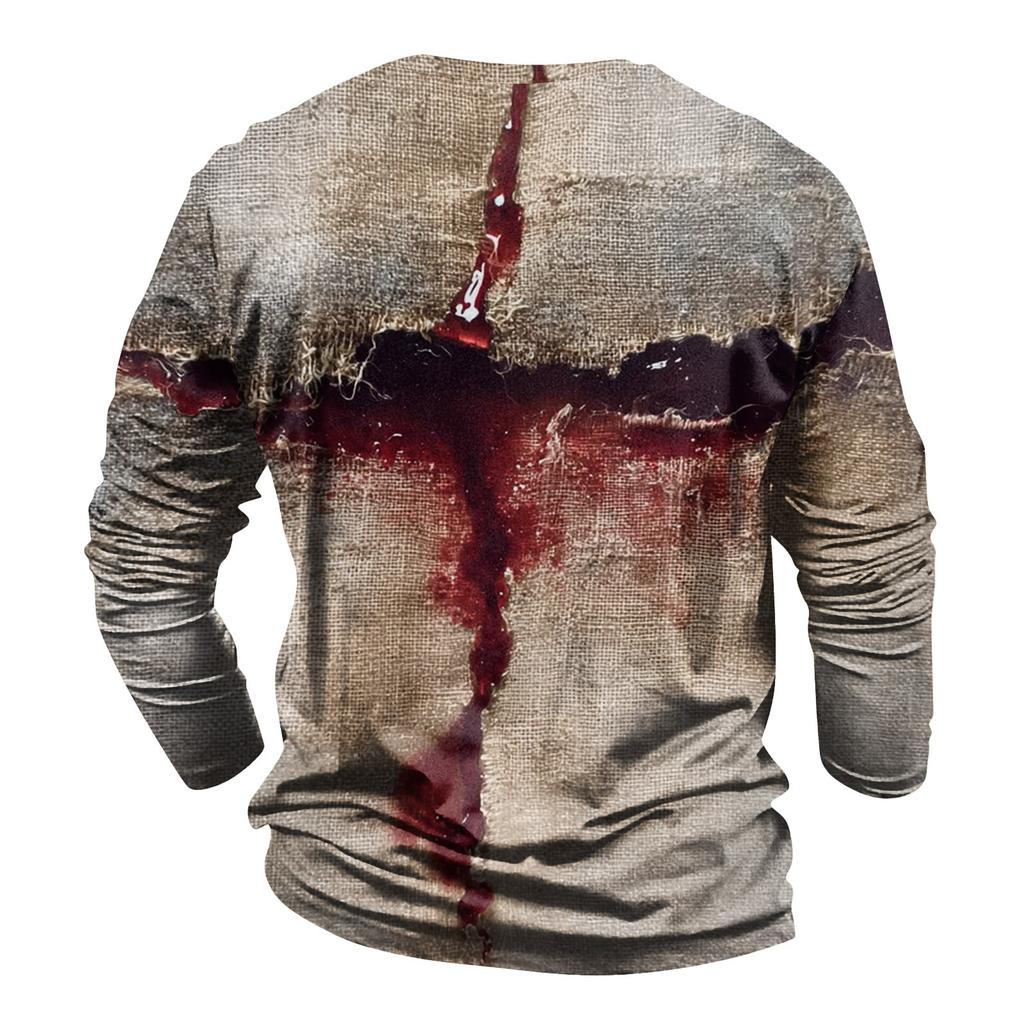 Halloween Printed Men's Long-sleeved Top T-shirt Casual Daily Wear