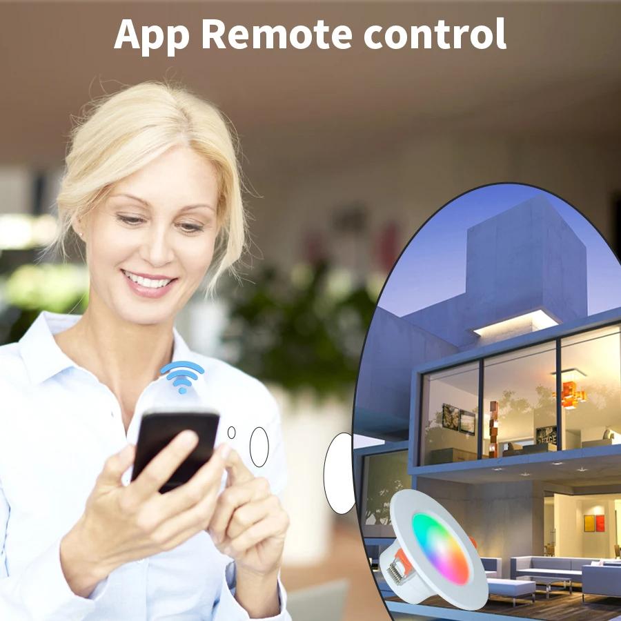 Tuya LED Downlight Wifi Alexa Smart Home Alice Yandex Google Recessed Ceiling Led Spot Down Light 110V 220V Dimmable RGB Lamp