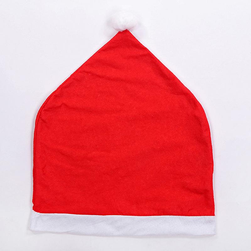 Merry Christmas Gnome Chair Cover Santa Claus Cotton Red Hat Chair Back Cover