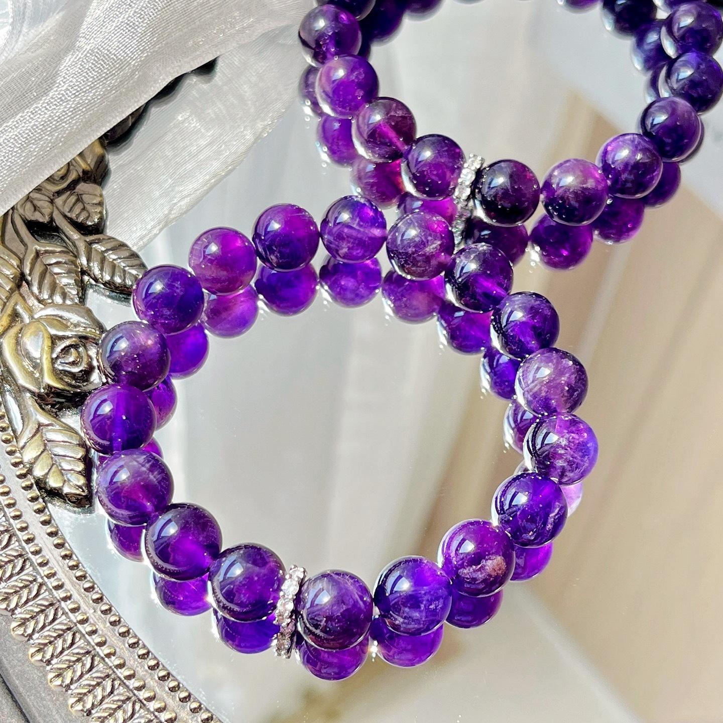 10Mm Grape Purple High Quality Natural Amethyst Bracelet Bracelet