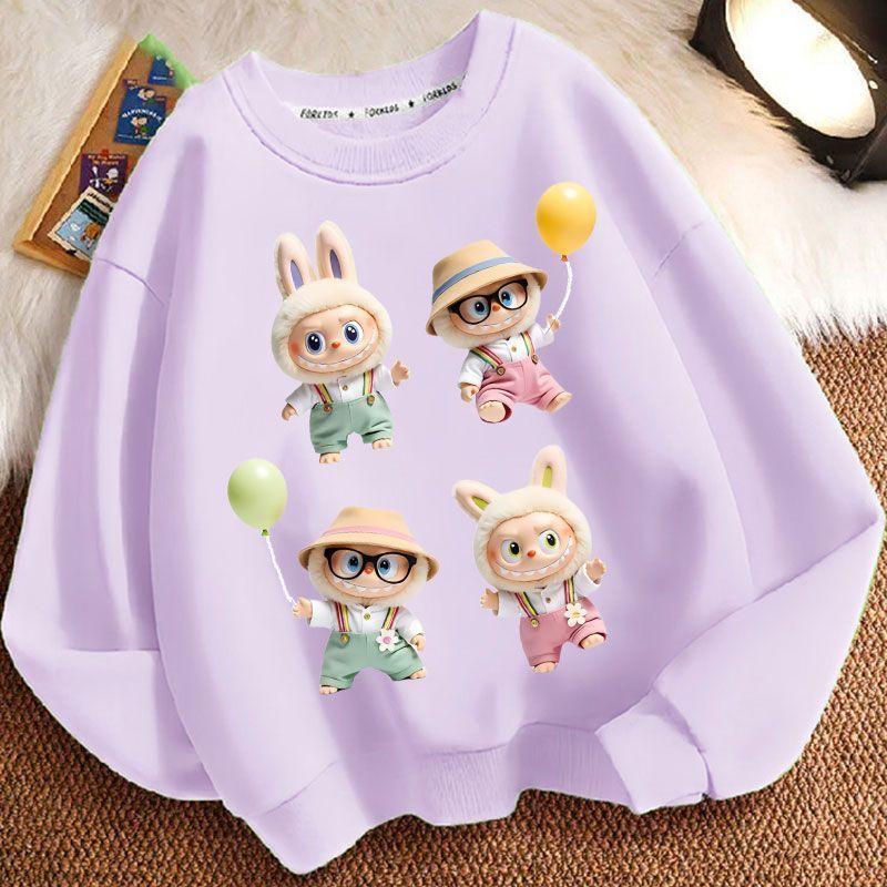 Loose Round-neck Hoodies for Children, Long-sleeved and Cute Round-neck Coats for Boys and Girls In Spring, Autumn and Winter