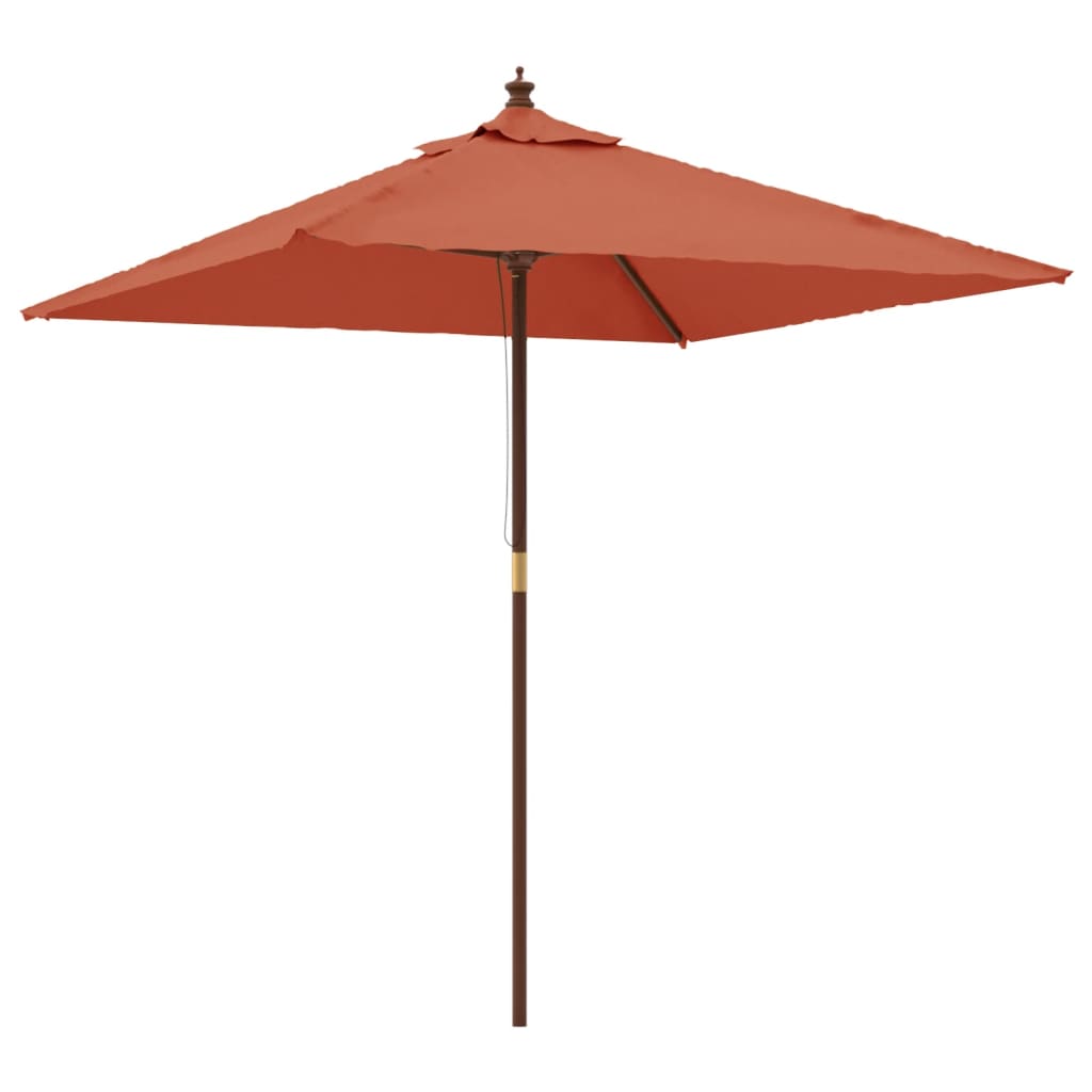 Vidaxl Garden Parasol On Wooden Pole, Terracotta, 198X198X231 Cm