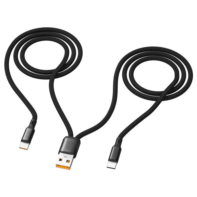 6A High-Speed Braided Multi-Head Charging Cable for Android, Apple, and Type-C
