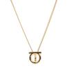 [Salvatore Ferragamo] Women's Gancio 3D Crystal Necklace 76 0399 Orgiov 0736244 106175