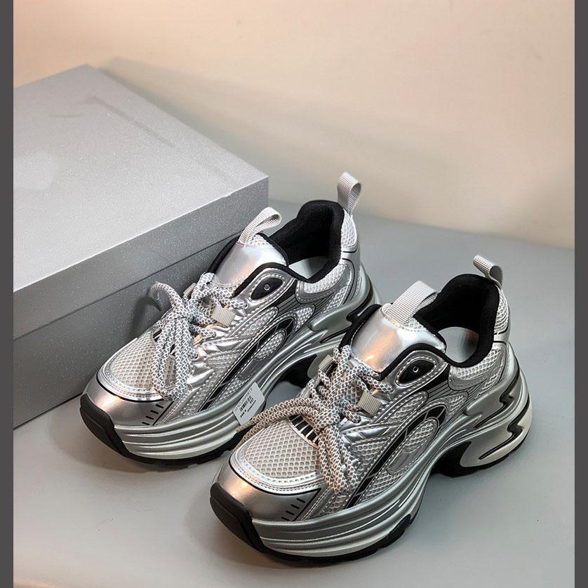 Thick Soled Dad Shoes for Women, Versatile for Spring 2025, Fashionable and Height Increasing, Thick Soled Casual Sports Shoes