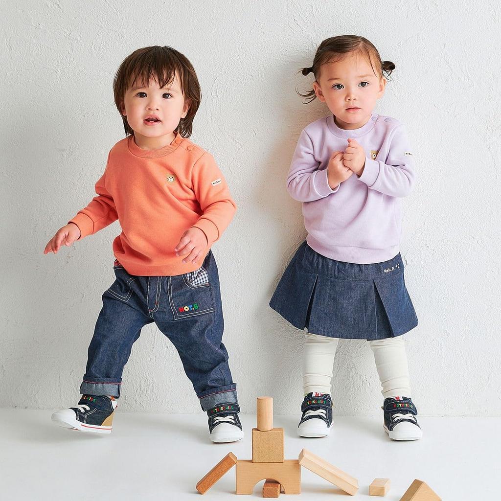 MIKIHOUSE HOT BISCUITS Baby Sweatshirt Boys Girls Long Sleeve Terry Pile Pullover Kids Clothing Orange 90cm 70-5602-688