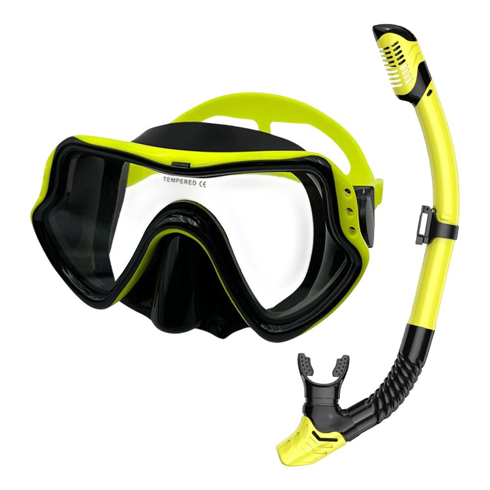 Professional Scuba Diving Mask & Snorkel Set for Adults Tempered Glass Panoramic View Swimming Training Snorkeling Kit