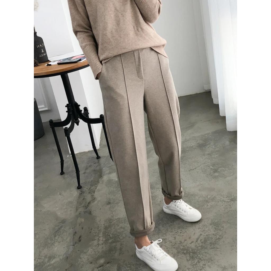 Thicken Women Pencil Pants Autumn Winter Trousers OL Style Female Work Suit Pant Loose Female Trousers Capris