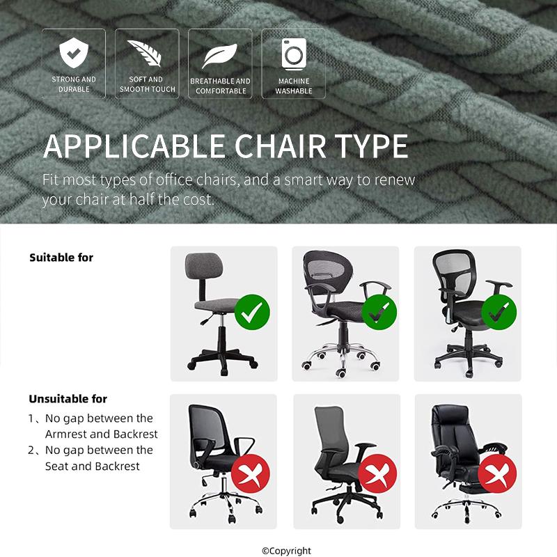 1/2Pc Jacquard Split Chair Cover Solid Color Soft Elasticity Polar Armchair Slipcover Computer Seat Stretch Rotating Lift Gaming