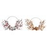 Christmas Wreath - DKD Home Decor - White, Red and Gold - Polyester and Metal - 82x52x44 Cm - Festive Decoration