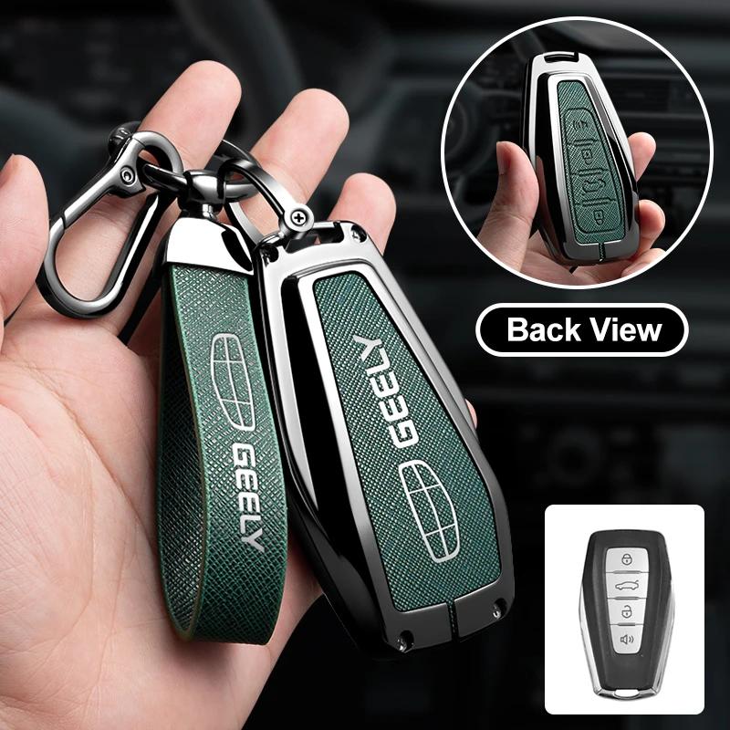 Leather Car Remote Key Case Cover for Geely for Geely Coolray X6 X7 EX7 Emgrand Global Hawk GX7 Kulrey GT GC9 Atlas Boyue NL3