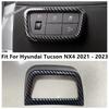For Hyundai Tucson NX4 ABS Carbon Fiber Car Head Light Lamp Headlight Adjustment Button Cover Trim Accessories